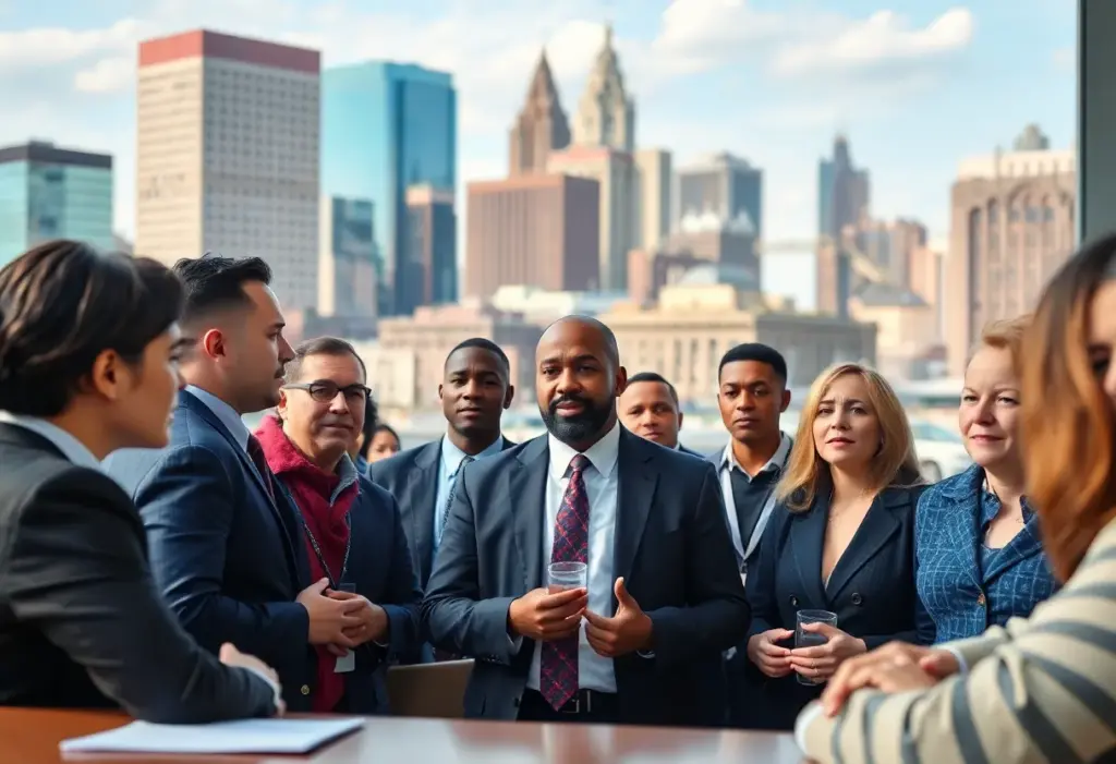 City officials discussing community development in Baltimore