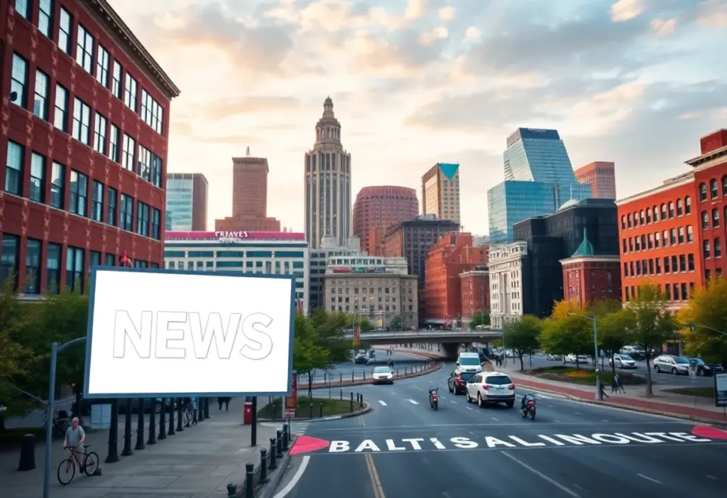 A digital representation of Baltimore's community news engagement.