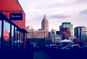 Baltimore city skyline showcasing local businesses