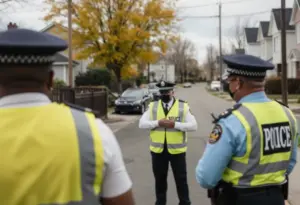 Police presence in a Baltimore neighborhood after a shooting incident.