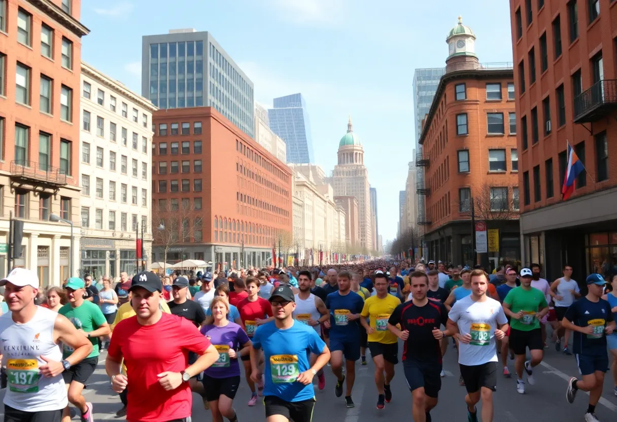 Participants running in the Baltimore Running Festival