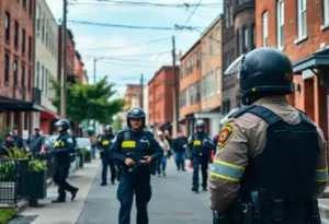 Police investigating a shooting scene in Baltimore