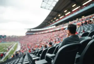 Empty seats during a Baltimore Ravens game