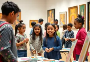 Students engaging in educational art activities at the Baltimore Museum of Art.