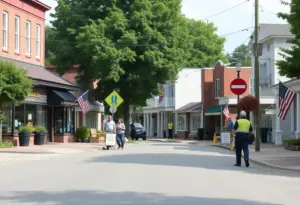 Cockeysville street showing businesses and local atmosphere