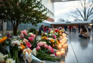 People gathering to pay respects after the Ben Lomond High School shooting