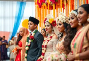 Bridal show showcasing diverse cultural wedding themes