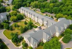 Aerial view of Emerson Lakes retirement community under development in Florida