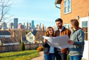 A couple looking at a house in Baltimore, MD