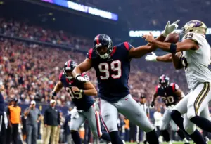 Houston Texans players celebrating during game against Baltimore Ravens