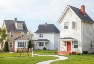 Illustration of homes demonstrating lead inspection safety measures