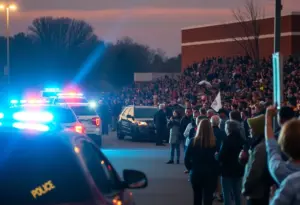 Scene of chaos outside a high school football game in Leland