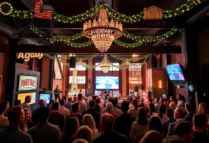 Crowd celebrating the MONOPOLY Baltimore Edition launch at Power Plant Live!