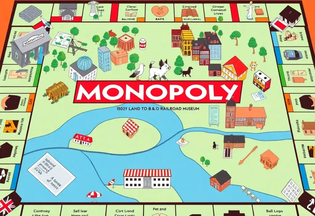 The MONOPOLY Baltimore Edition board displaying local landmarks.