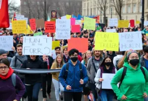 Crowd gathering for No Kings Day protest in Baltimore