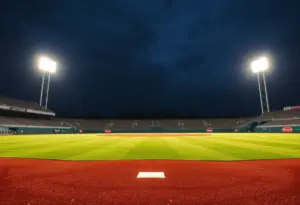 An empty baseball field representing the search for a new Orioles manager
