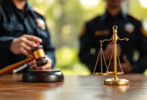 Illustration of law enforcement with emphasis on credibility and transparency