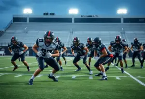 Baltimore Ravens defense practicing on the field