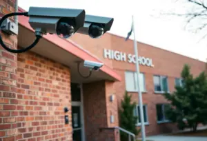 Security cameras monitoring school premises
