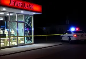 Scene of a shooting incident at a jewelry store in Baltimore