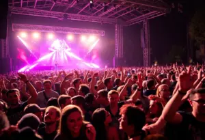 Crowd at Turnstile concert in Baltimore's Wyman Park Dell