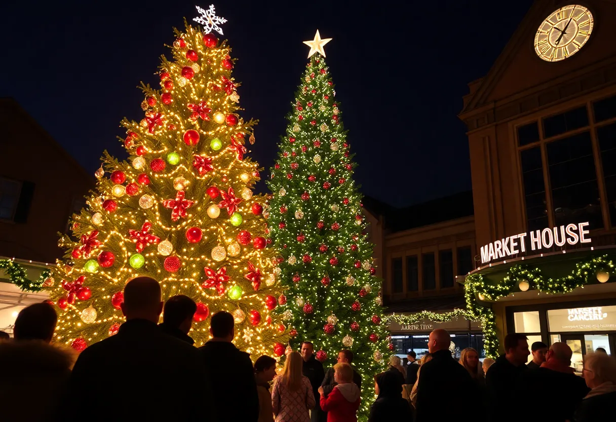 Families and children gather at the Christmas tree lighting ceremony in Annapolis
