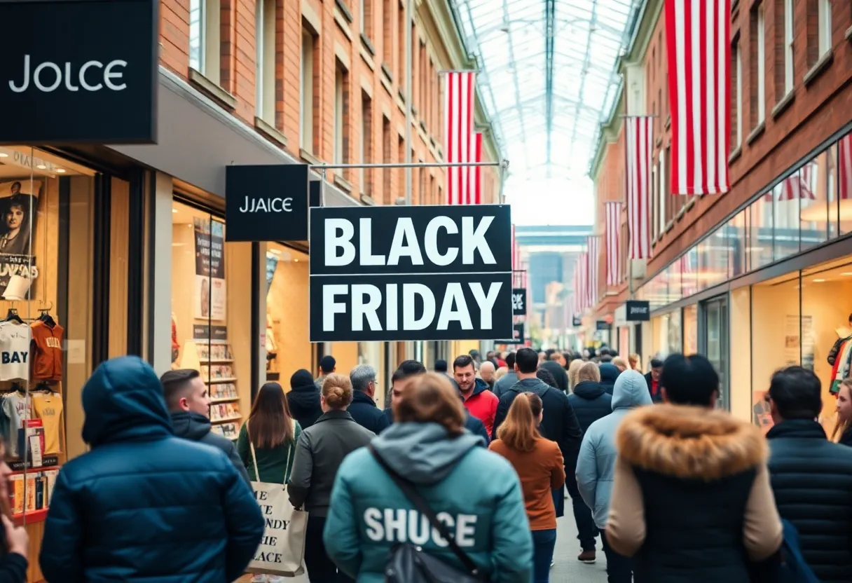 Shoppers enjoying Black Friday sales in Baltimore