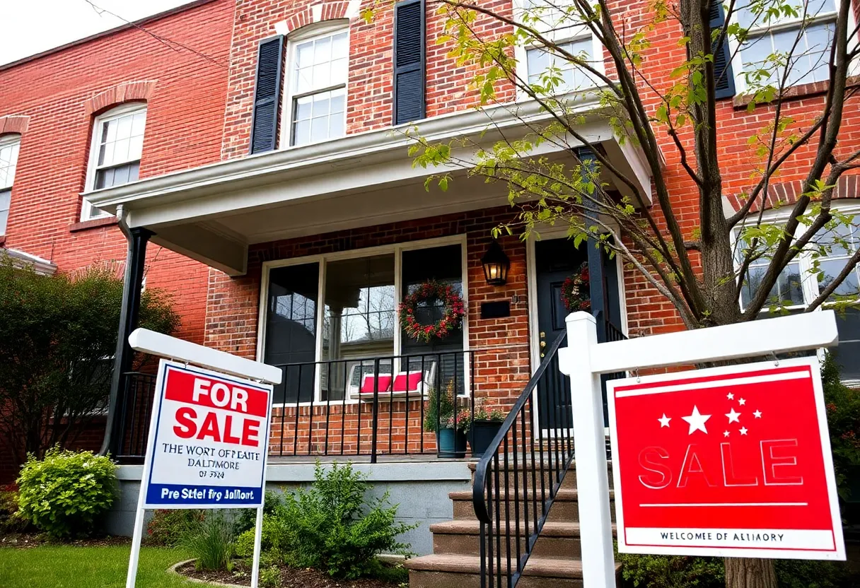 A beautiful house for sale in Baltimore, MD, amidst a friendly neighborhood.