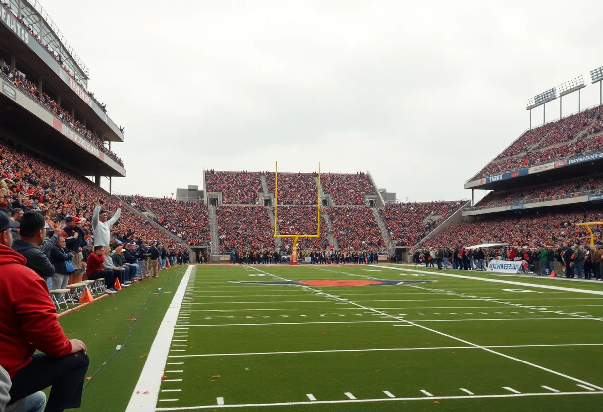 Fans cheering during the Bengals vs Ravens Thanksgiving game