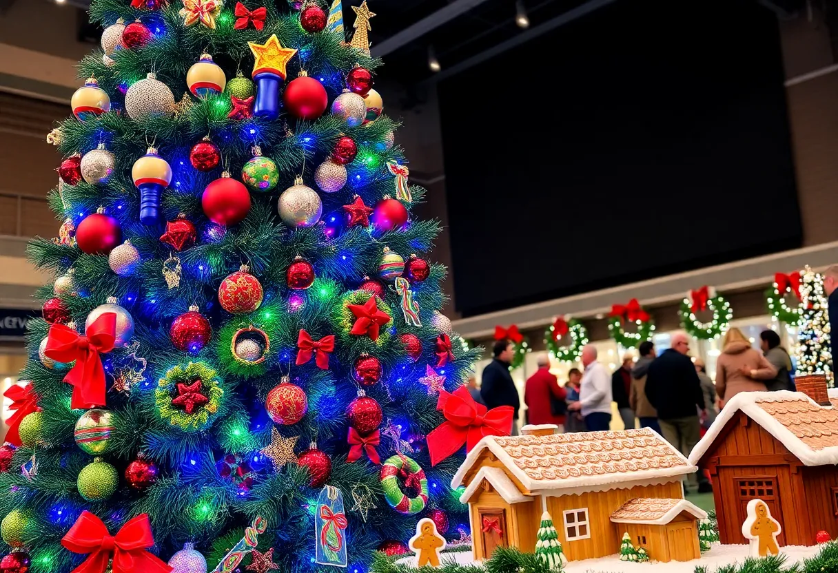 Decorated holiday tree at the Festival of Trees