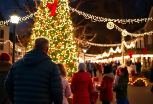 Families enjoying holiday events in Harford County