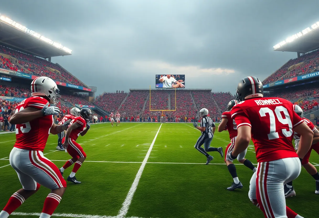 Football players in action during Ravens vs Bengals match
