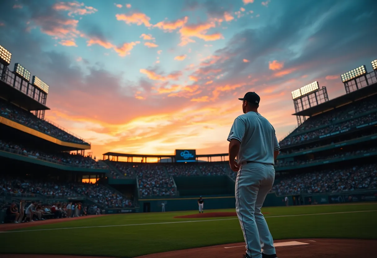Baltimore Orioles pitcher warming up in the bullpen
