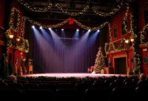 Stage set for A Christmas Carol for Edgar Allan Poe theatrical production