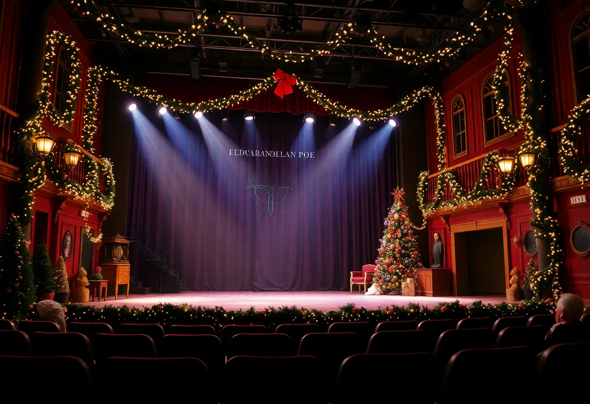 Stage set for A Christmas Carol for Edgar Allan Poe theatrical production