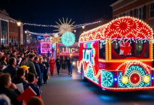 Colorful floats and marching bands in Annapolis New Year's Eve parade