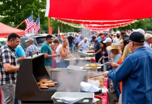 Community members celebrating at the Army–Navy Game Tailgate event in Baltimore.