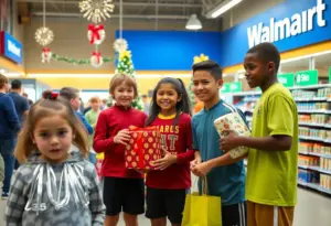 Children participating in the Baltimore Blast shopping event