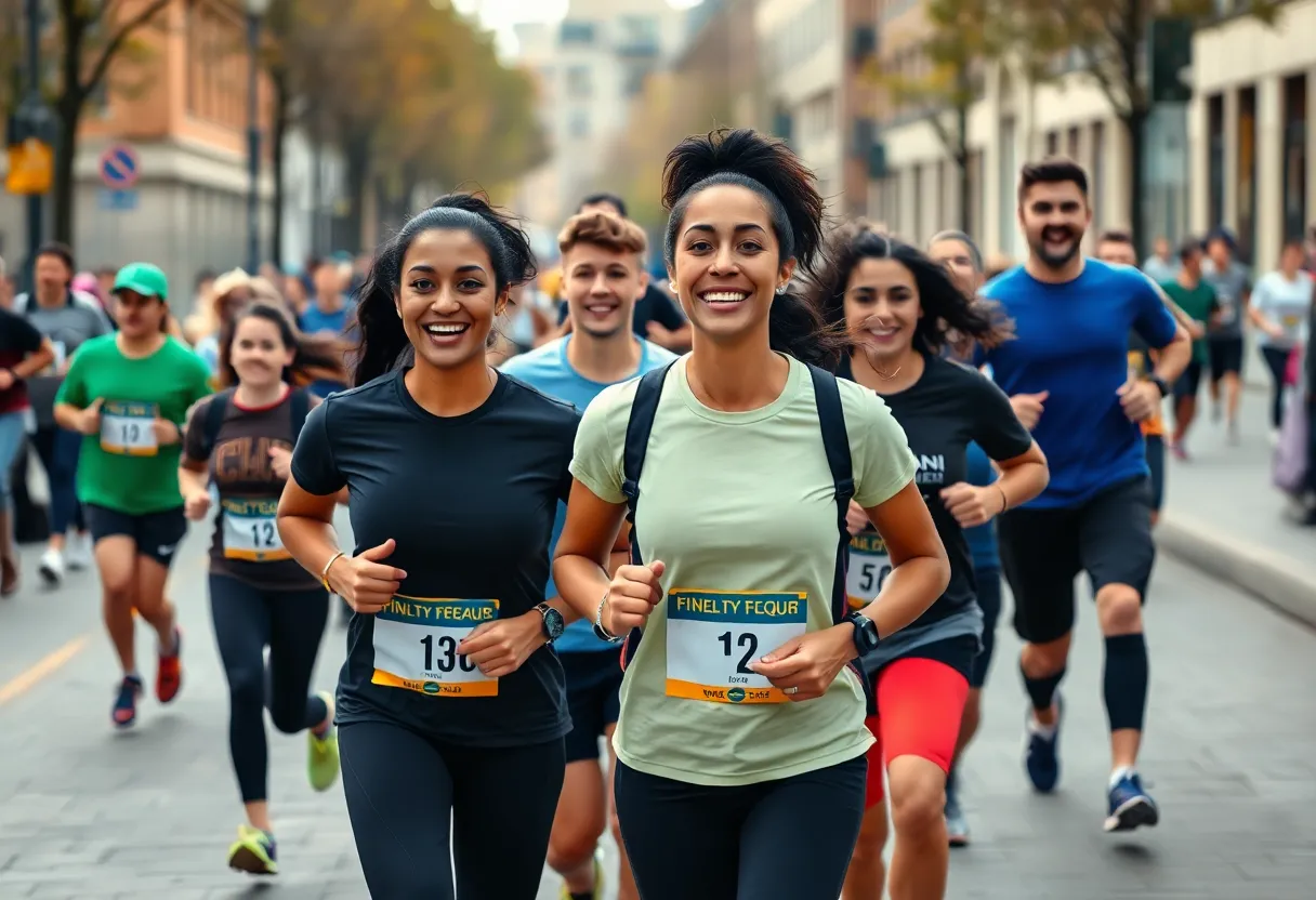 Runners participating in a Baltimore community run