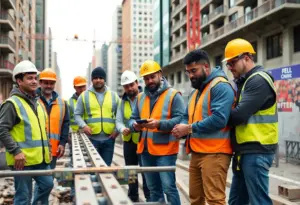 Construction workers working on Baltimore City infrastructure