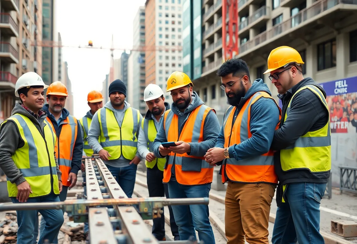 Construction workers working on Baltimore City infrastructure
