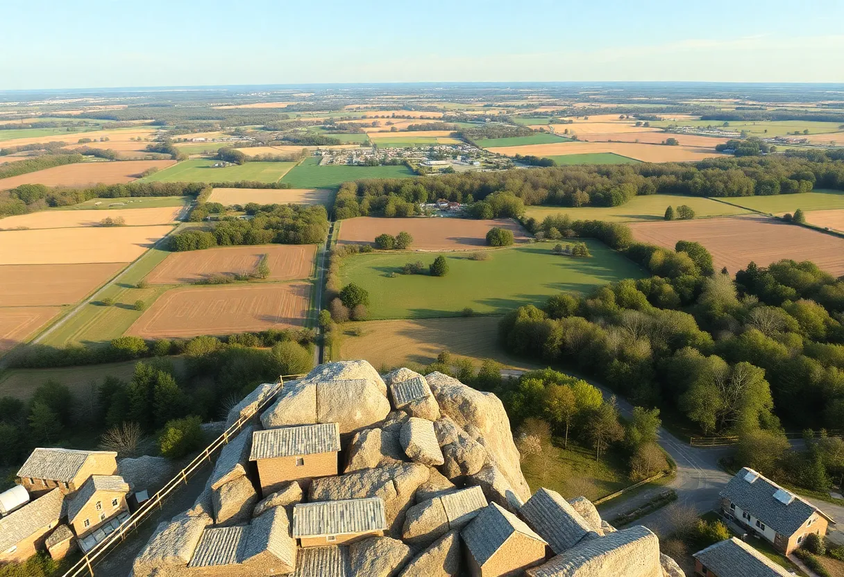 Proposed data center site in Baltimore County with agricultural land in view.