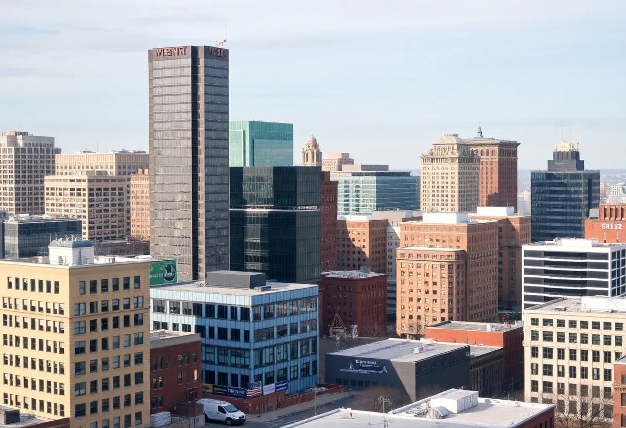 Cityscape view of Baltimore showing new developments and urban areas.