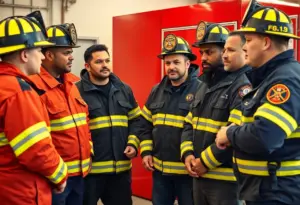 Firefighters at Baltimore County Fire Department in discussion