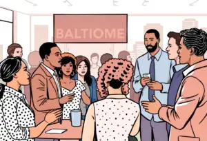Networking event with local businesses in Baltimore