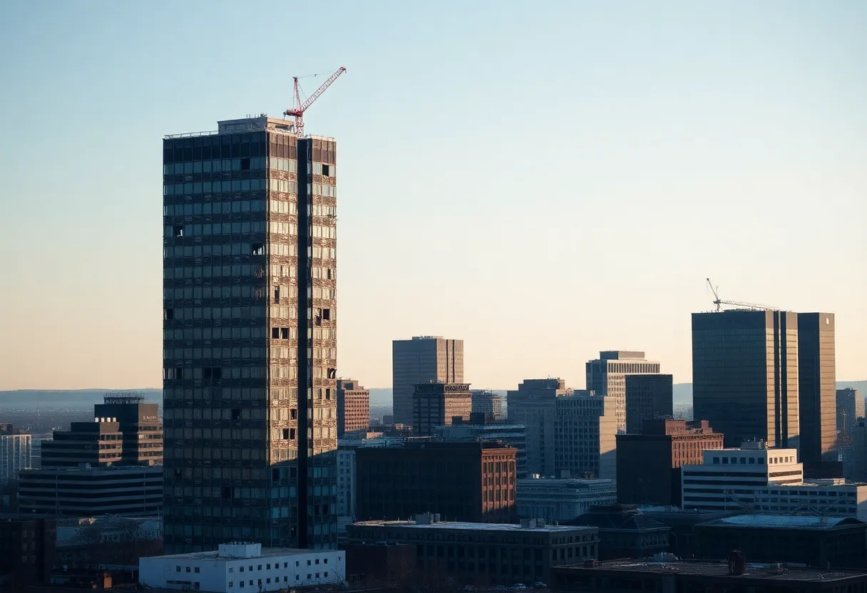 An office tower in Baltimore symbolizing commercial real estate decline