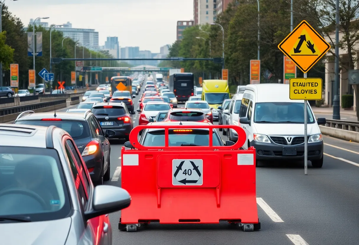 Traffic congestion due to road closures in Baltimore