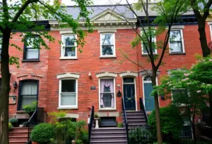 A charming rowhouse in Baltimore's urban setting, symbolizing the hidden costs of homeownership.