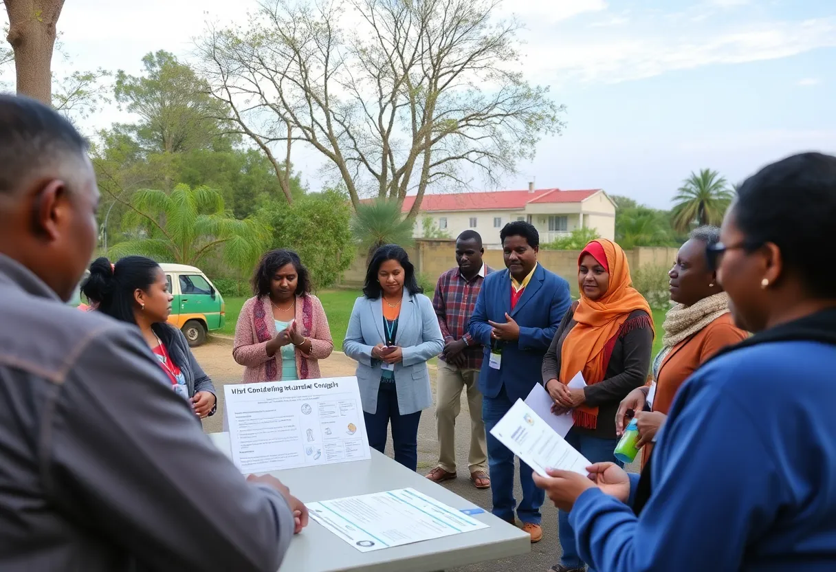 Residents attending a public meeting on sanitary sewer
