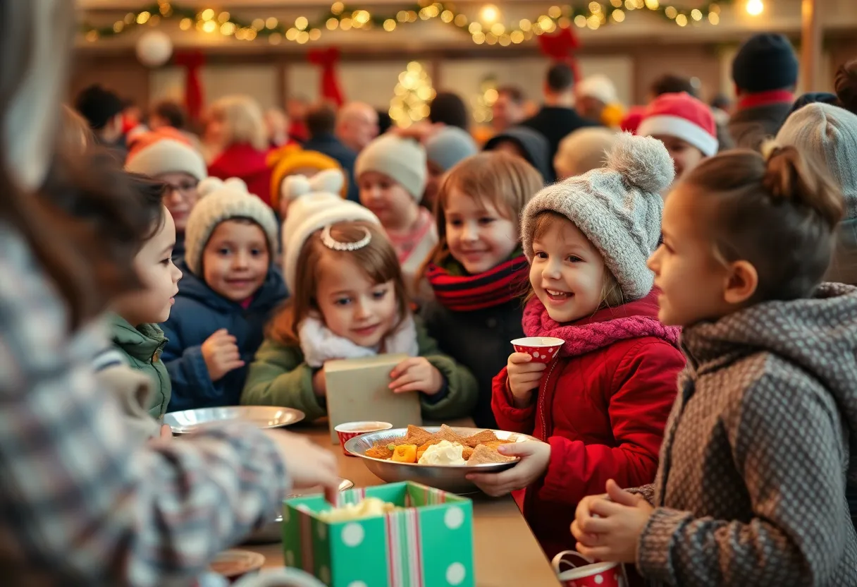 Children at the Shrimp and Gifts holiday event in Baltimore